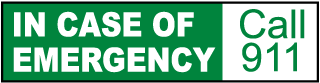 In Case Of Emergency Call 911 Label