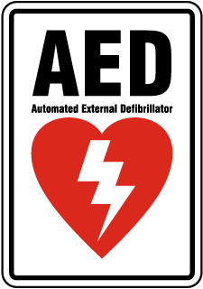 AED Automated External Defibrillator Label