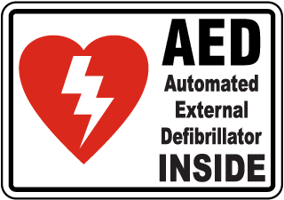 AED Automated External Defibrillator Inside Label