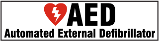 AED Automated External Defibrillator Label