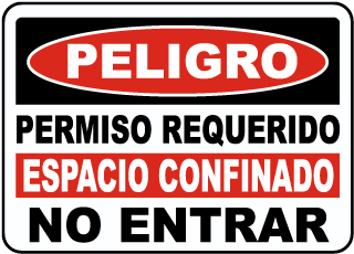 Peligro, Permiso Requerido Espacio Confinado No Entrar