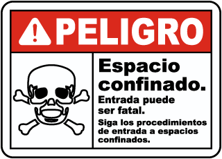 Peligro Espacio confinado. Entrada puede ser fatal sign