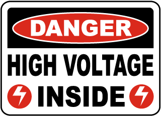 Danger High Voltage Inside sign