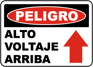 Peligro, Alto Voltaje Arriba. sign