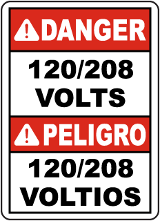 Danger 120/208 Volts sign