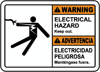 Warning Electrical Hazard. Keep Out sign
