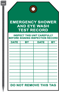 Emergency Shower  And Eye Wash Tag