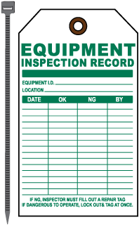 Equipment Inspection Tag