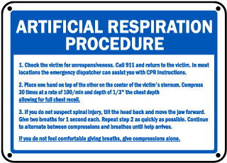 Artificial Respiration Procedure  sign