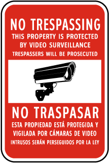 Bilingual No Trespassing This Property Is Protected By Video Surveillance