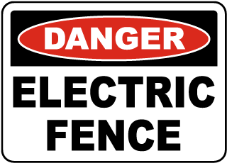 Danger Electric Fence Sign