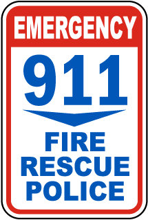 Emergency 911 Fire Rescue Police Sign