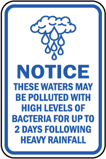 Notice These Waters May Be Polluted With High Levels Of Bacteria sign