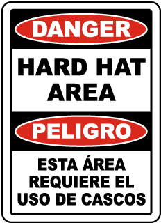 Danger Hard Hat Area sign