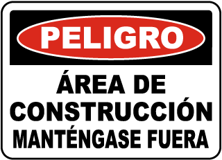Area de construccion mantegase fuera sign