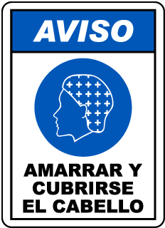 AVISO. AMARRAR Y CUBRIRSE EL CABELLO