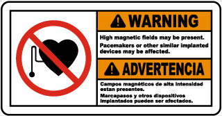 Warning High magnetic fields may be present Sign