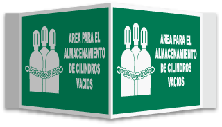Area para el almacenamiento de cilindros llenos sign