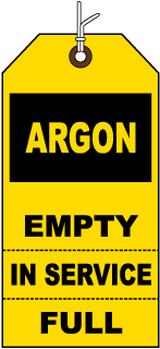 Argon Cylinder Tag