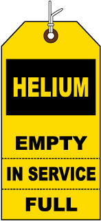 Helium Cylinder Tag