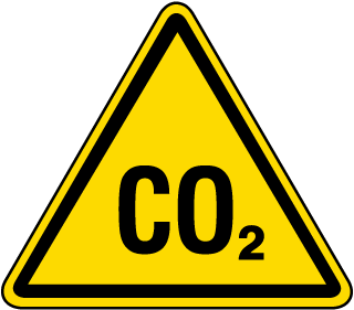 International CO2 Hazard Symbol Label