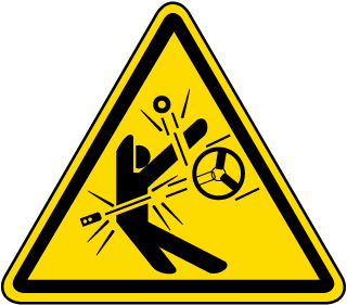 International High Speed Moving Parts Hazard Symbol Label