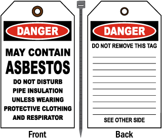 Danger May Contain Asbestos Do Not Disturb Tag