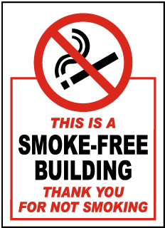 This Is A Smoke-Free Building Thank You For Not Smoking Label