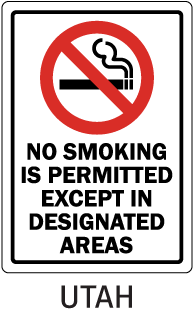 Utah No Smoking Is Permitted Except In Designated Areas