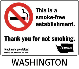 Washington This is a smoke-free establishment. Thank you for not smoking..