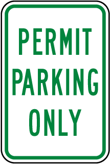Permit Parking Only Sign
