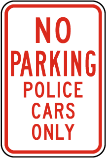 No Parking Police Cars Sign