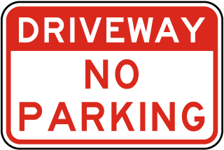 Driveway No Parking Sign
