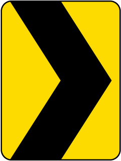 Yellow/Black Chevron Sign