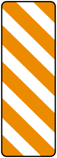 White/Orange Left Delineator Panel