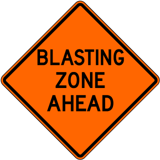 Blasting Zone Ahead Sign 