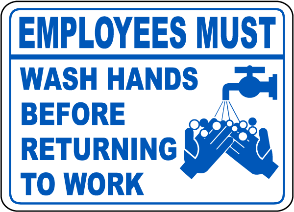 Employees Must Wash Hands Sign D5800 by