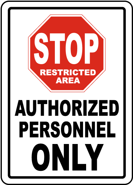 Authorized Personnel Only Stop Sign - Stock Vector 5609452