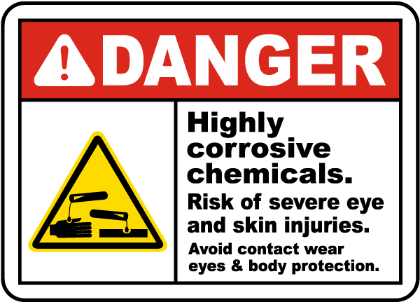 Highly Corrosive Chemicals Sign G4872 - by SafetySign.com