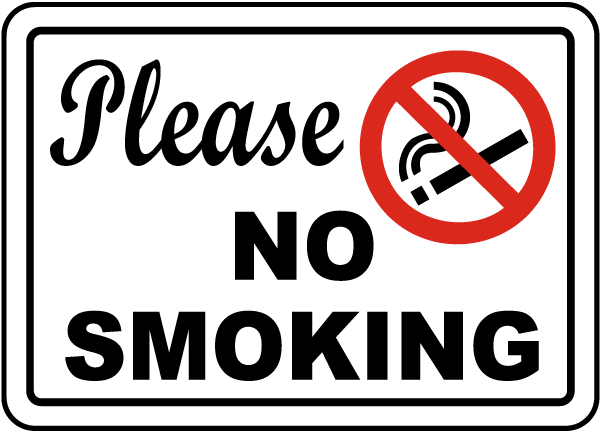 Please No Smoking Sign J2514 by