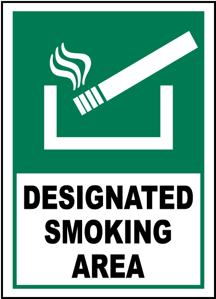 Designated Smoking Area Sign R5414 - by SafetySign.com
