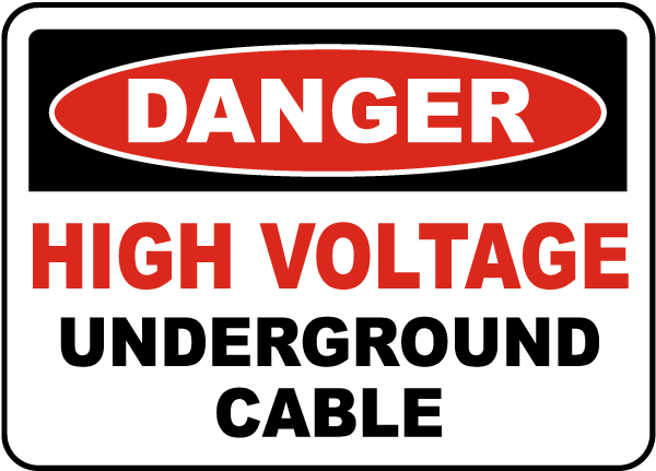 High Voltage Cable Underground Label E3306L