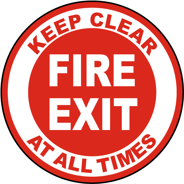 Fire Exit Keep Clear Floor Sign FIREEXIT - by SafetySign.com