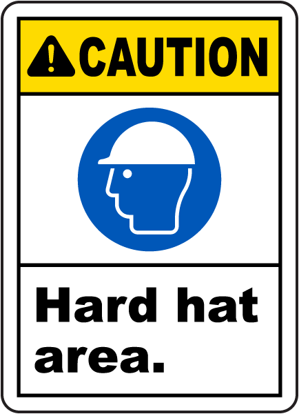 Caution Hard Hat Area Sign G2558 - by SafetySign.com