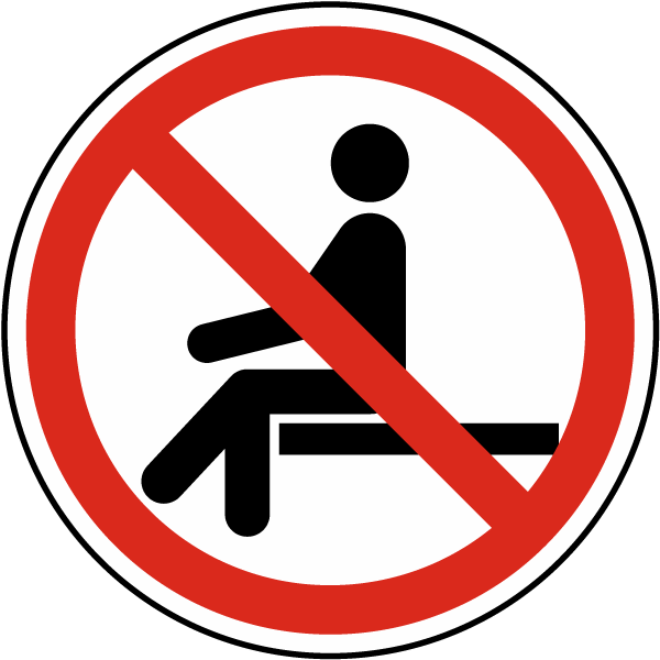 No Sitting Label J6815 By SafetySign