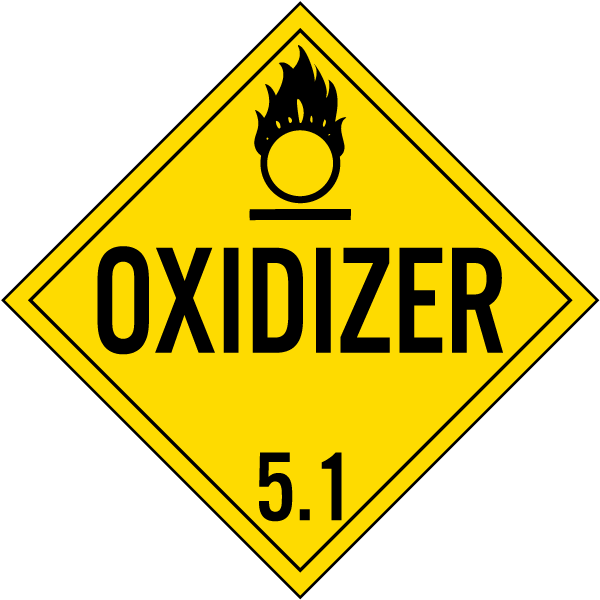 Oxidizer Class 5.1 Placard K5629 by