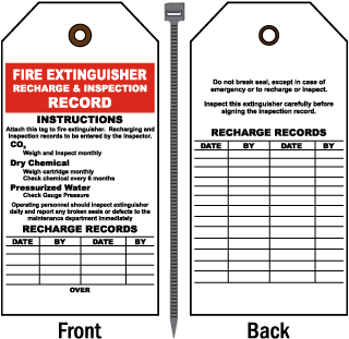 Fire Extinguisher Tags, Fire Extinguisher Signs, Fire Signs