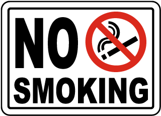 Metal No Smoking Signs, Plastic No Smoking Signs - USA Made