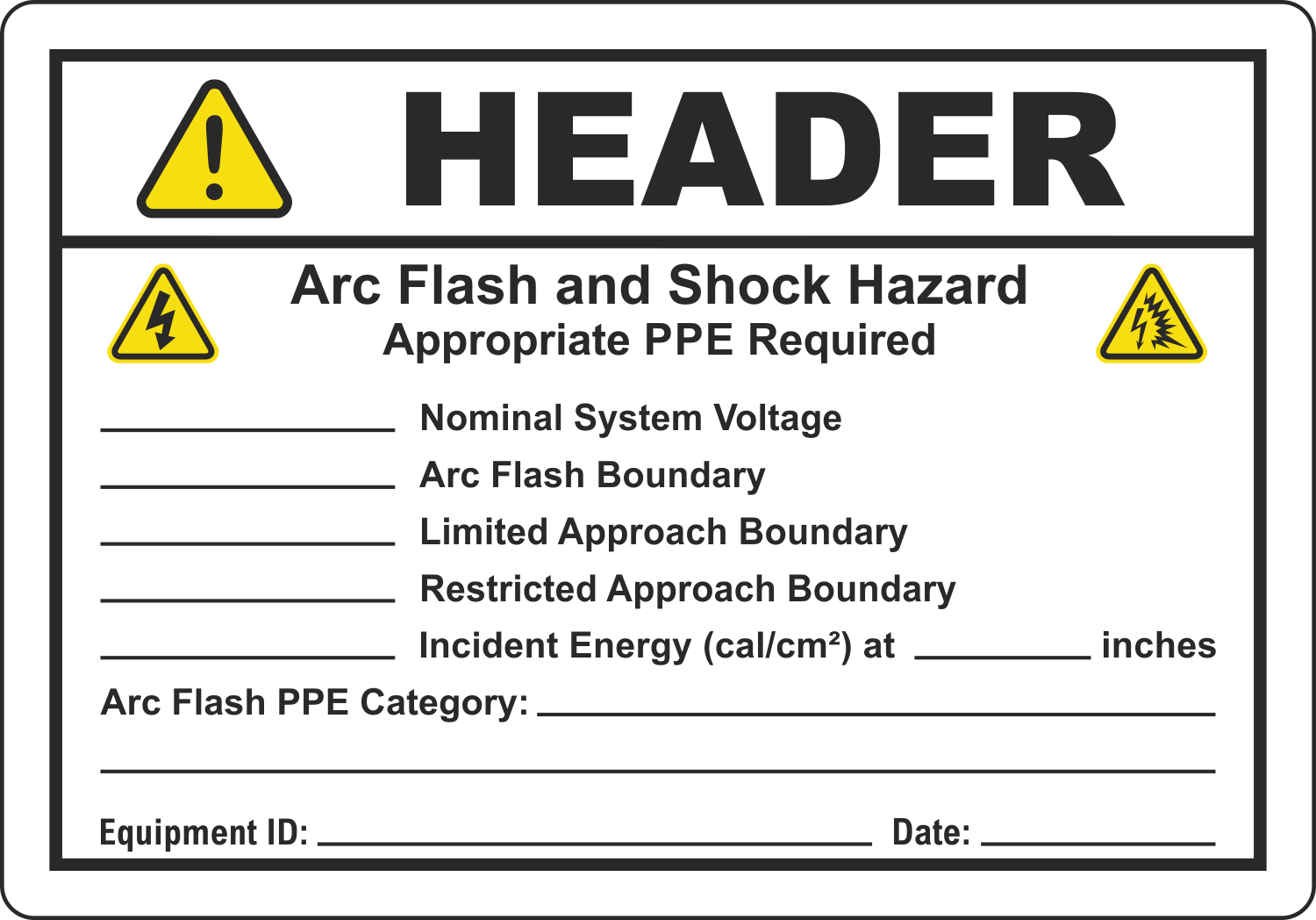 Danger Electric Arc Flash Hazard Label J5503 by