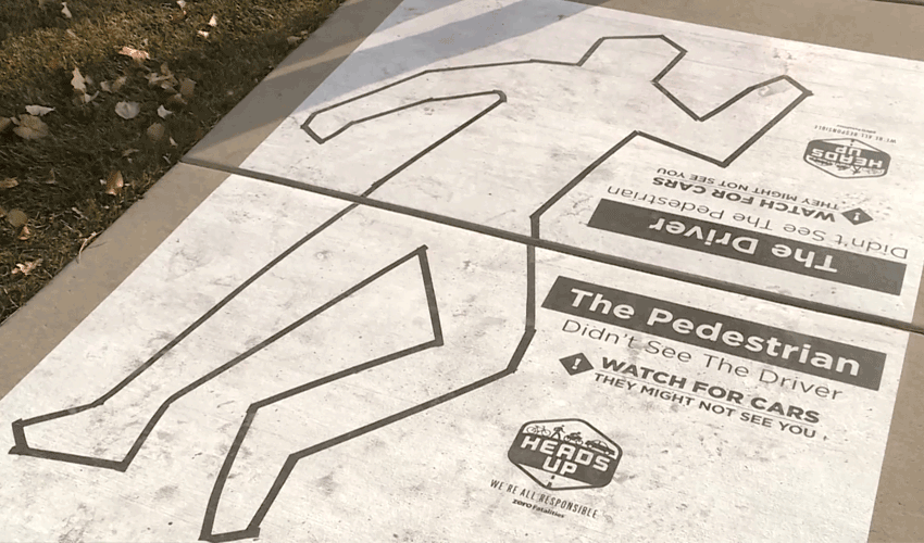 Utah’s Pedestrian Chalk Outlines Safety Sign News